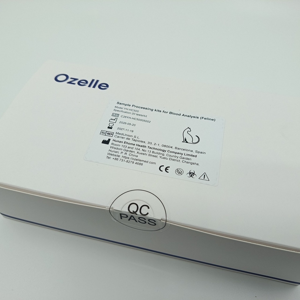 Sample Processing kit for Blood Analysis (Feline) for Ozelle EHVT-50 VET - 20 pcs./pack