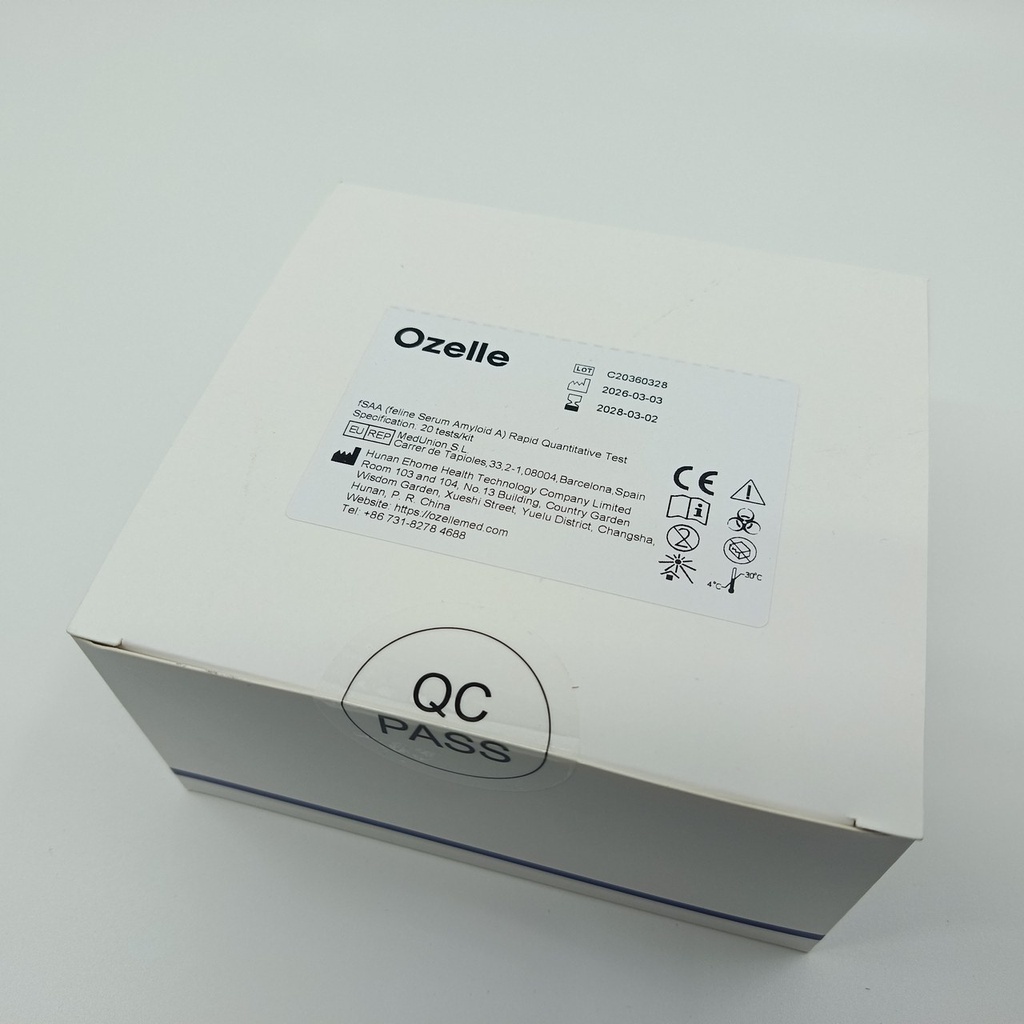 Feline Serum Amyloid A (fSAA) Test for cats for Ozelle EHVT-50 VET - 20 pcs./pack