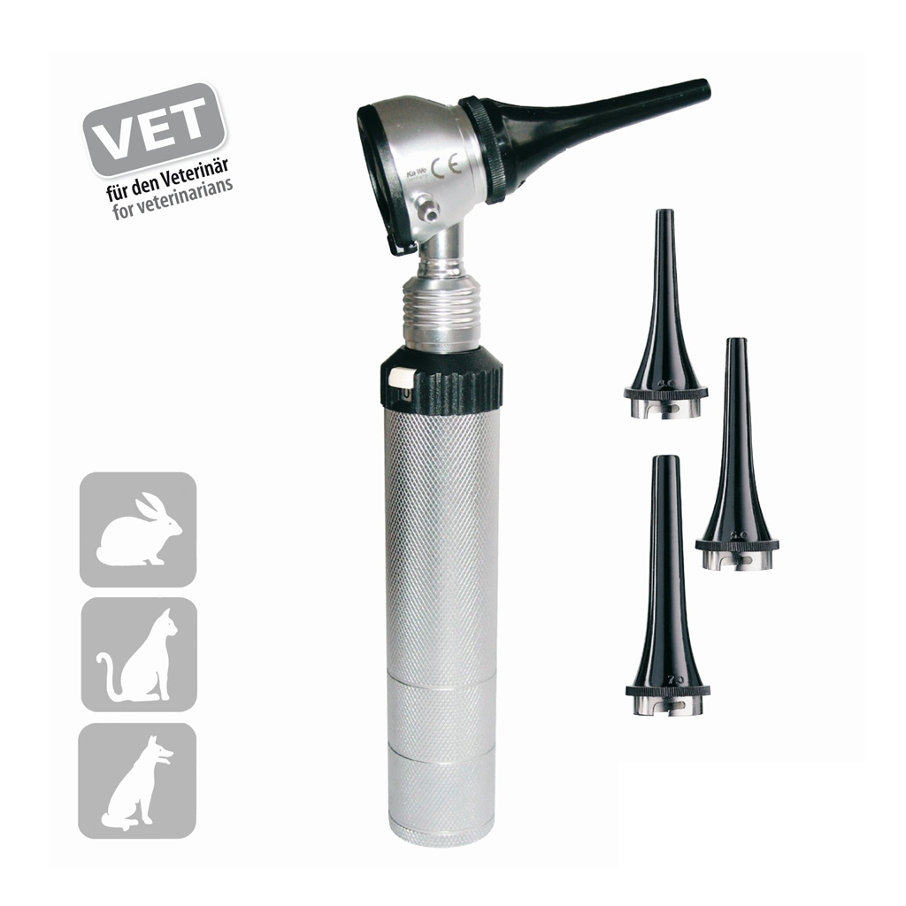Κτηνιατρικό ωτοσκόπιο KaWe EUROLIGHT VET C30, κλειστό (σετ με ωτικά κάτοπτρα Ø 4.0, 5.0, 7.0 mm)